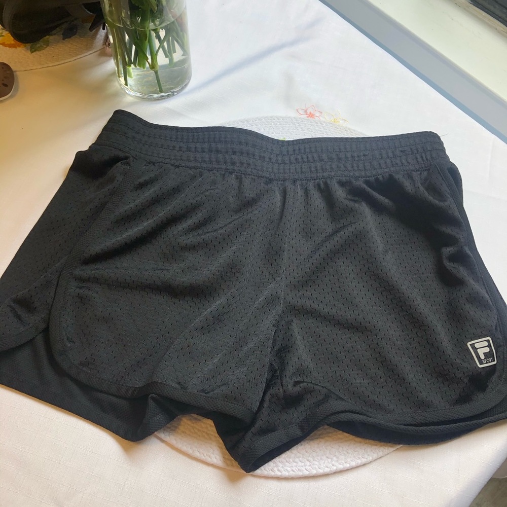 Black Fila mesh sport shorts S